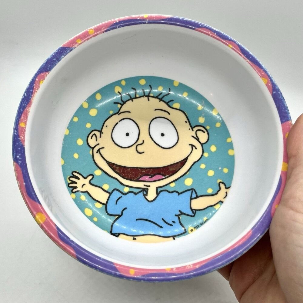 Vintage 90s Nickelodeon Rugrats Melamine Cereal Bowl 1997 Tommy Pickles